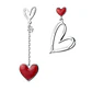Aros Corazones Asimetricos Rojo - Miniatura 1