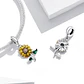 Charm Dije Plata 925 Flor Girasol Sunflower - Miniatura 2