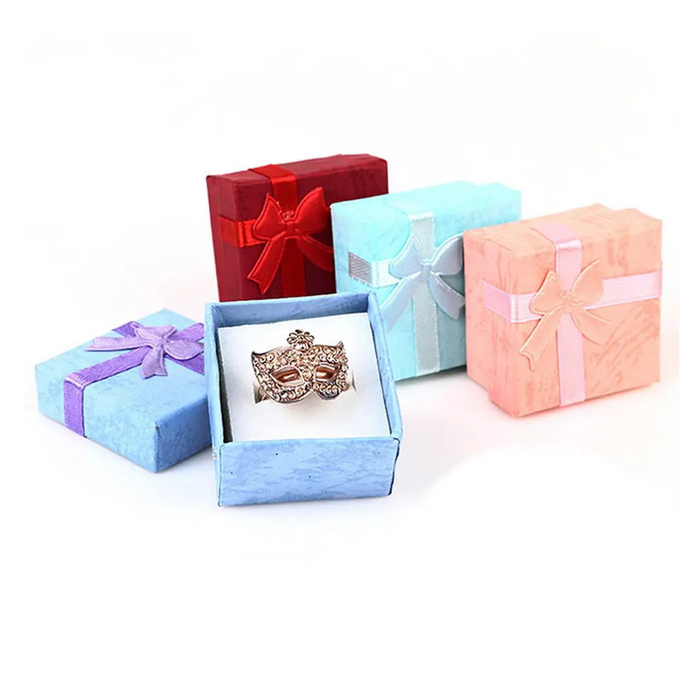 Pack 24 Cajas Carton Joyas Anillos Aros 4x4cm Regalo 1