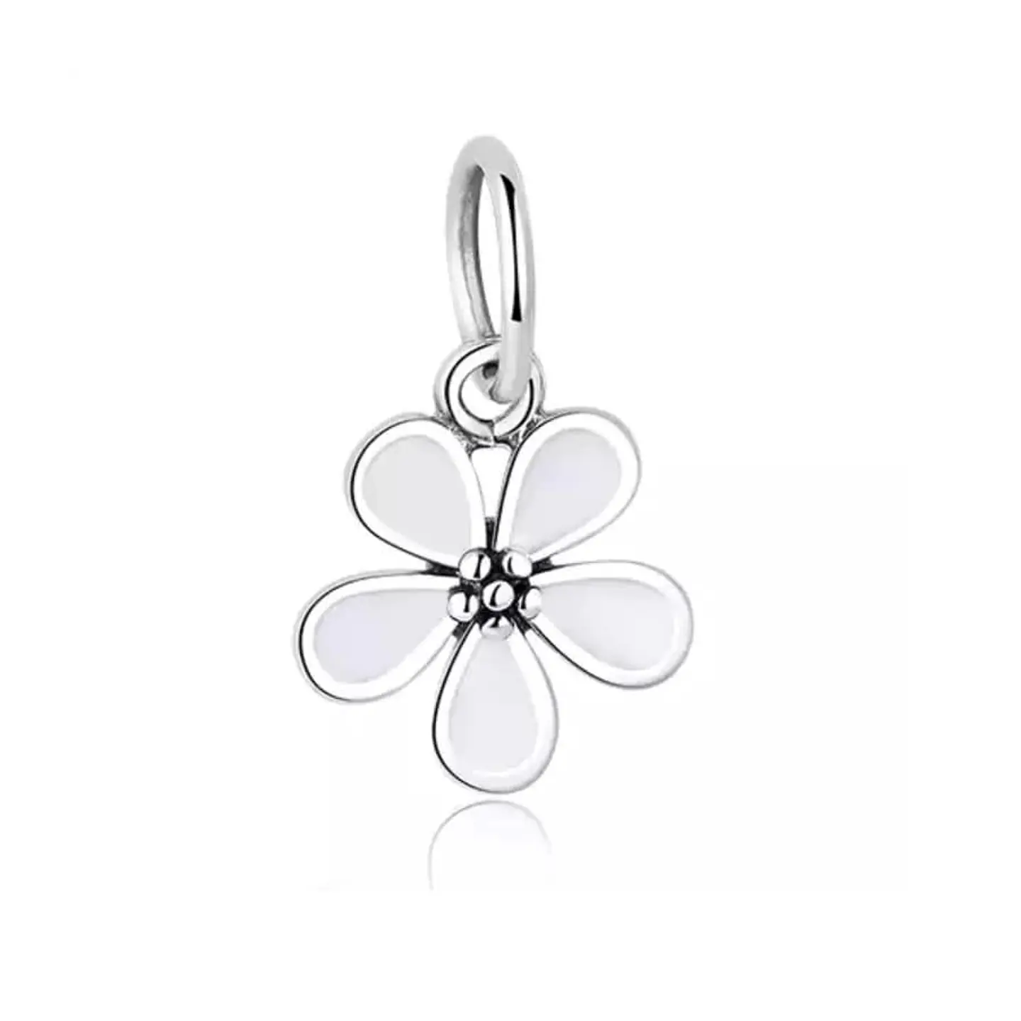 Charm Dije Plata 925 Flor Blanca 1