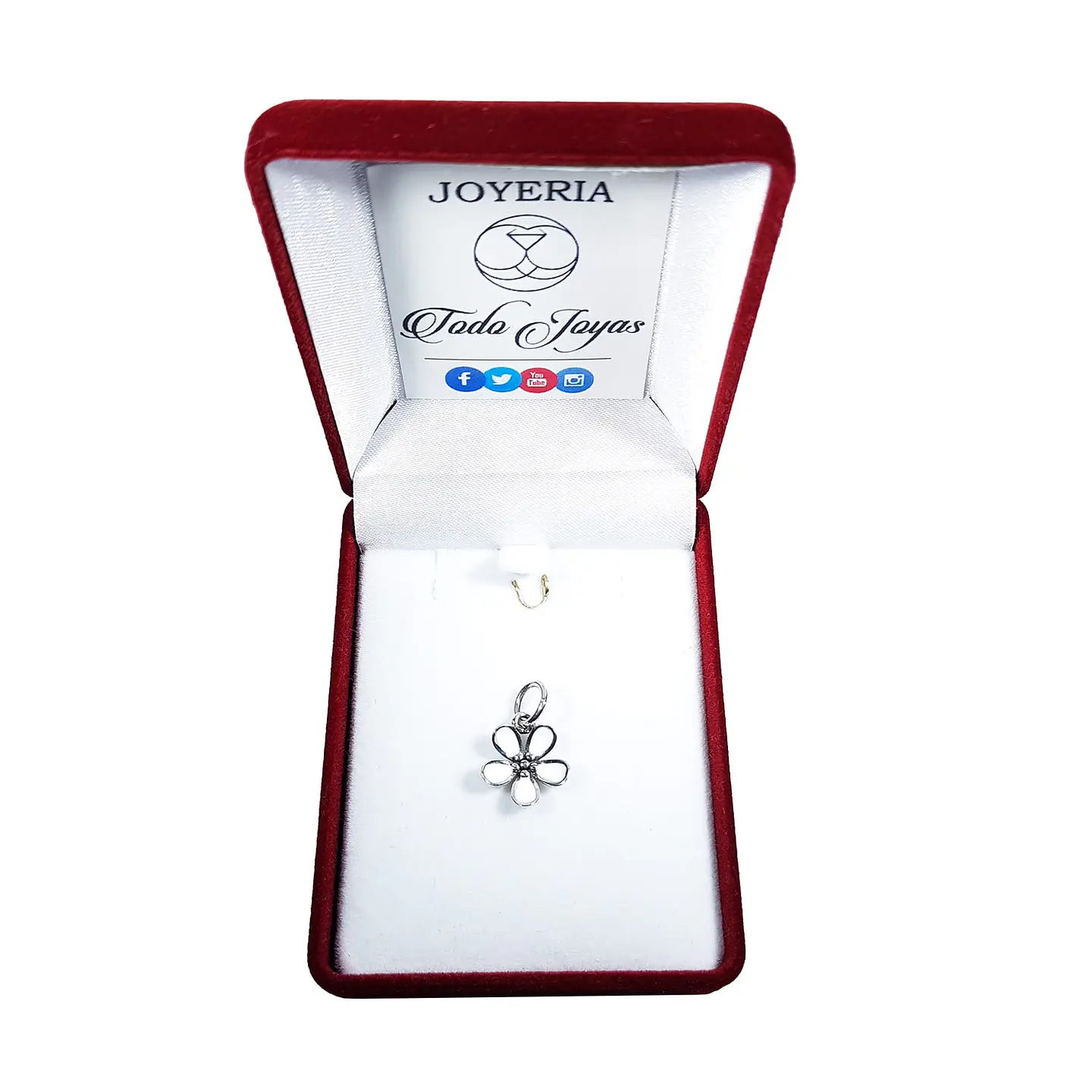 Charm Dije Plata 925 Flor Blanca 2