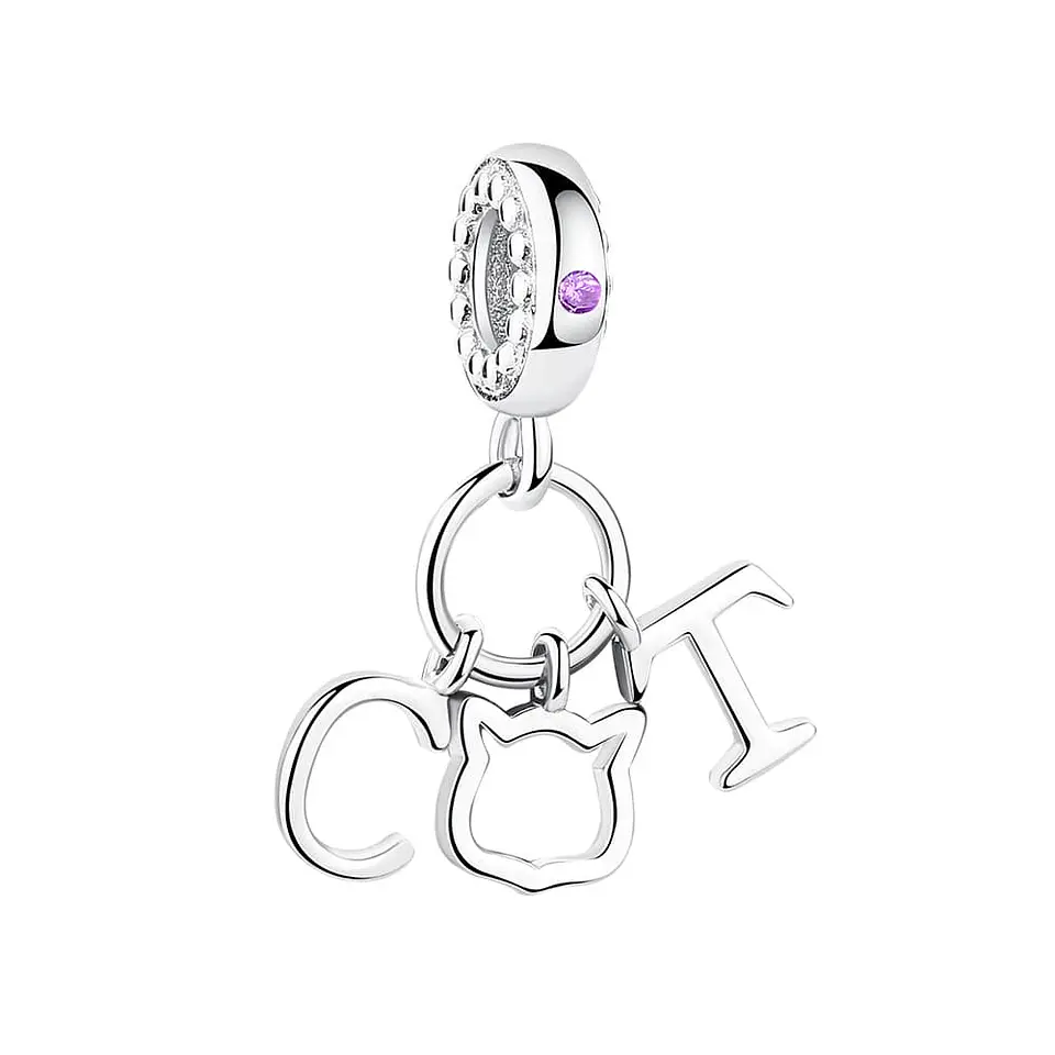 Charm Dije Plata 925 Cat Gato  1
