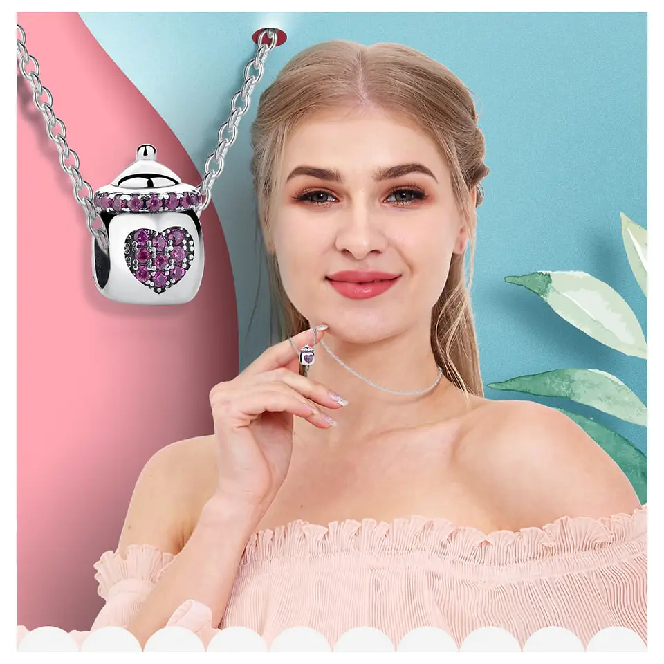 Charm Dije Plata 925 Mamadera Rosa 6