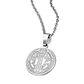 Collar Medalla San Benito Protector Acero Plateado - Miniatura 6