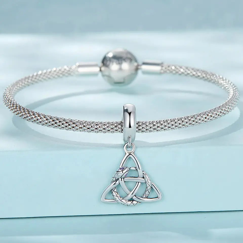 Charm Dije Plata 925 Triqueta Celta Snake 4