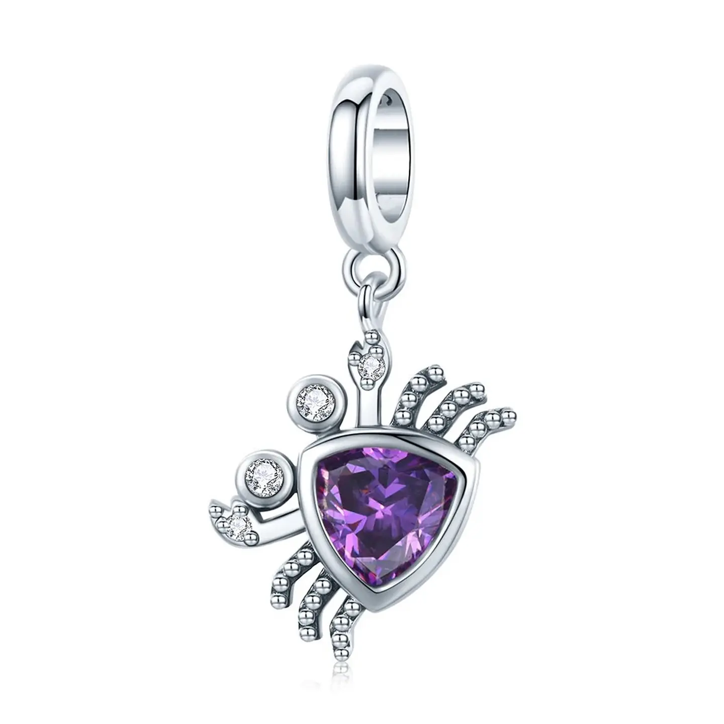 Charm Dije Plata 925 Cangrejo Morado 1
