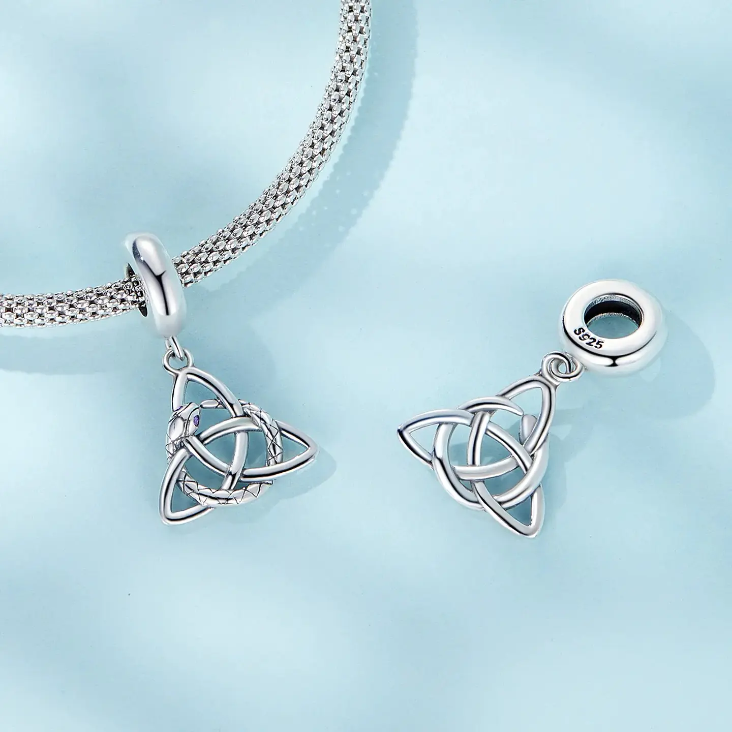 Charm Dije Plata 925 Triqueta Celta Snake 5