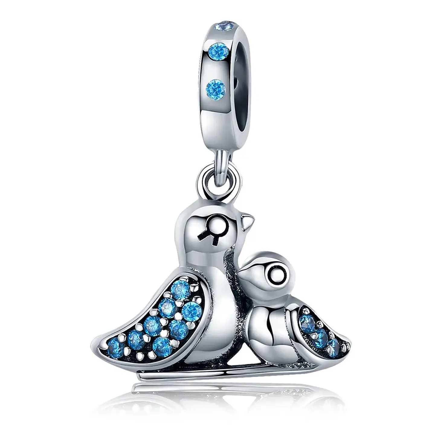 Charm Dije Plata 925 Ave Pajaro Mama Hijo 1