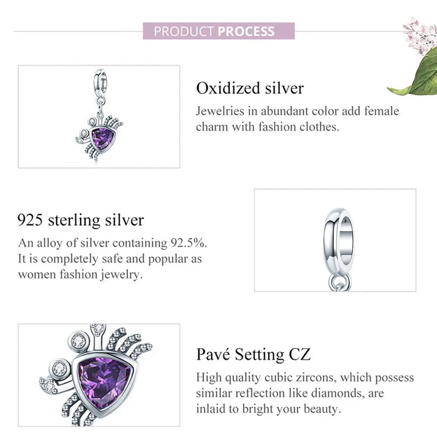 Charm Dije Plata 925 Cangrejo Morado 4