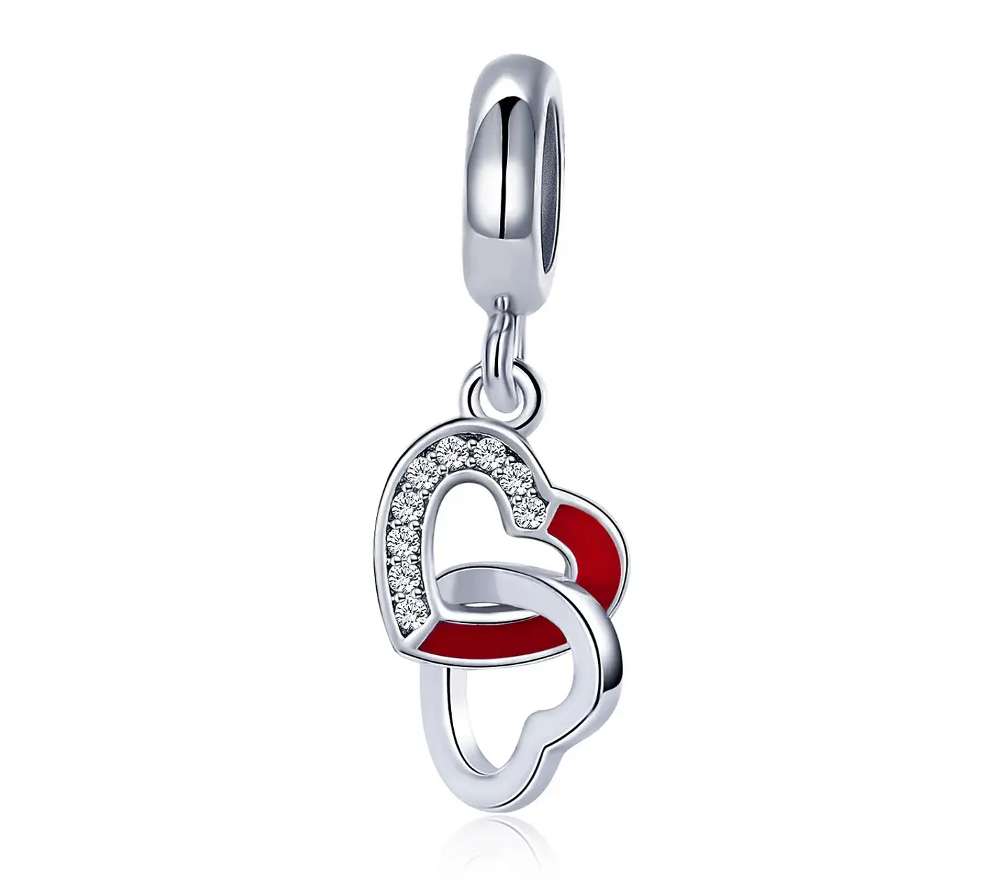 Charm Dije Plata 925 Corazon Entrelazados 1