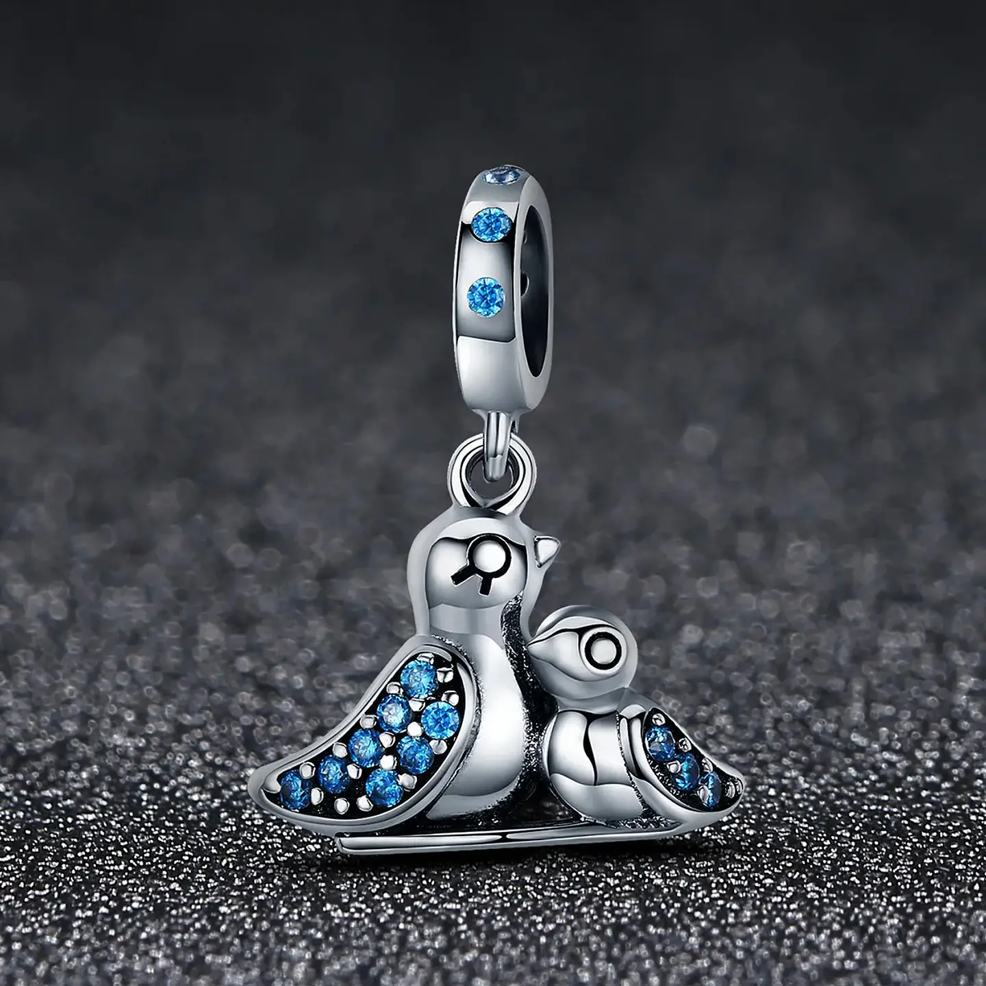 Charm Dije Plata 925 Ave Pajaro Mama Hijo 5