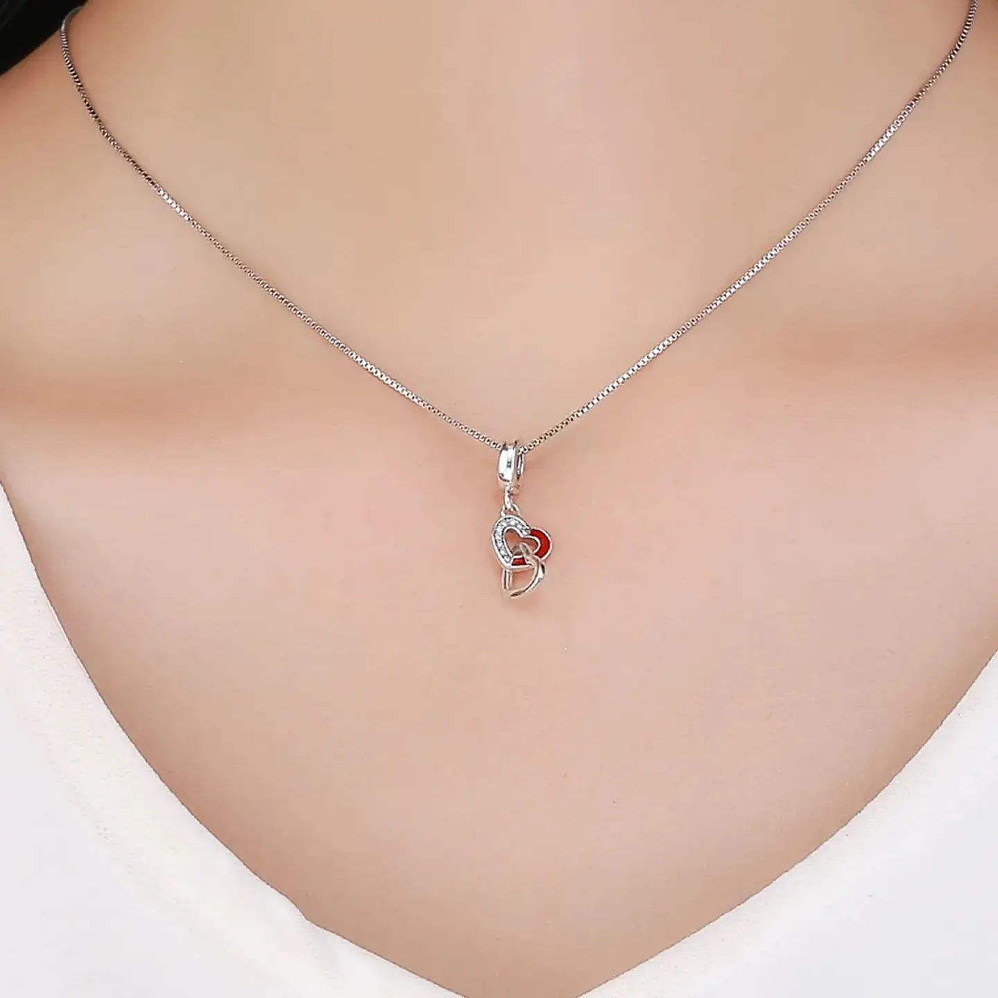 Charm Dije Plata 925 Corazon Entrelazados 2