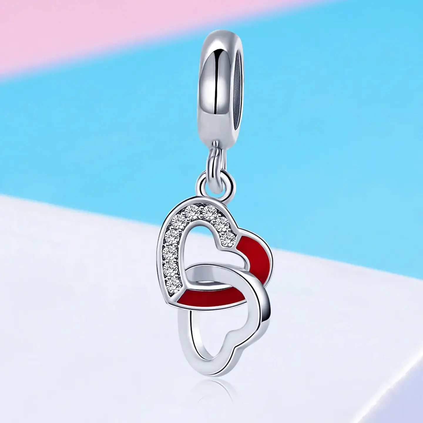 Charm Dije Plata 925 Corazon Entrelazados 4