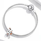 Charm Dije Plata 925 Perro Manchas Cafe - Miniatura 4