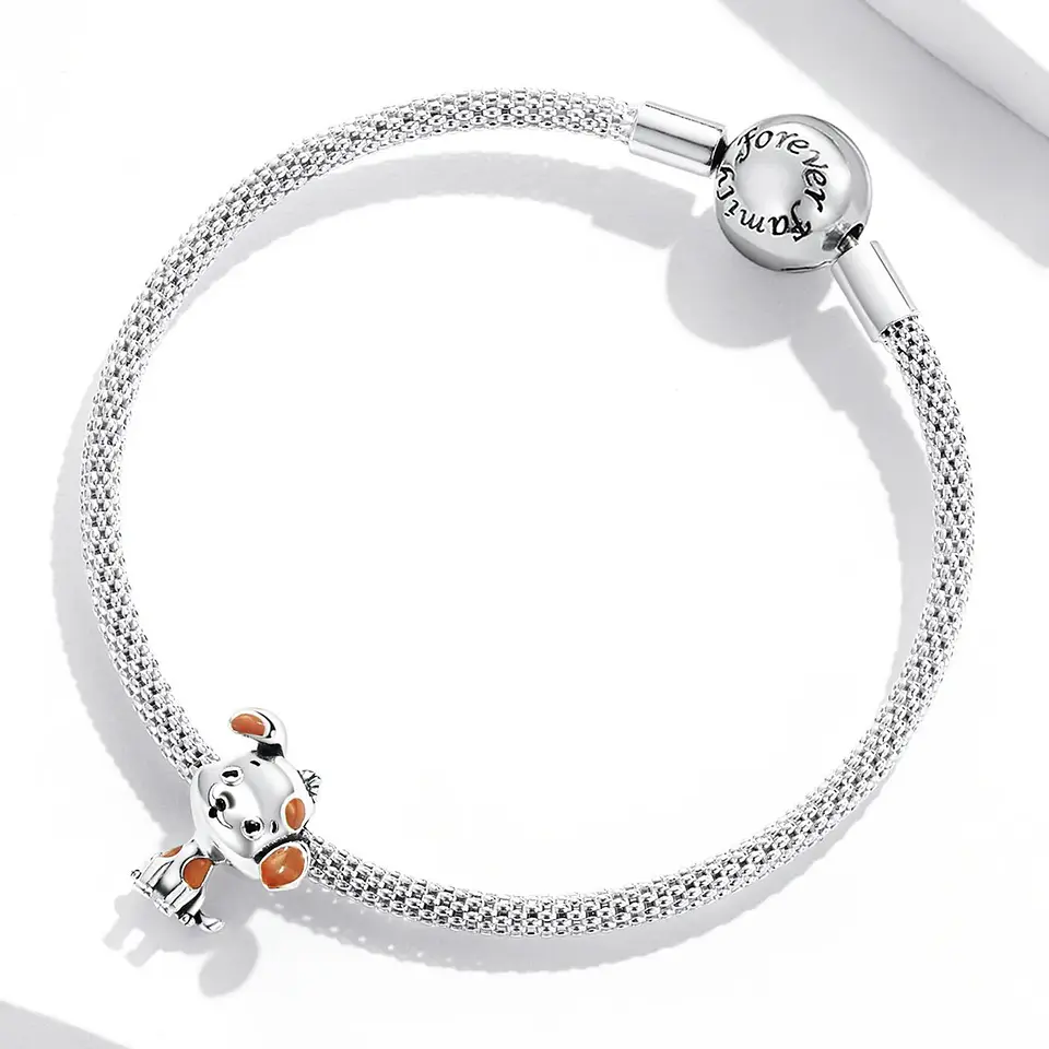 Charm Dije Plata 925 Perro Manchas Cafe 4