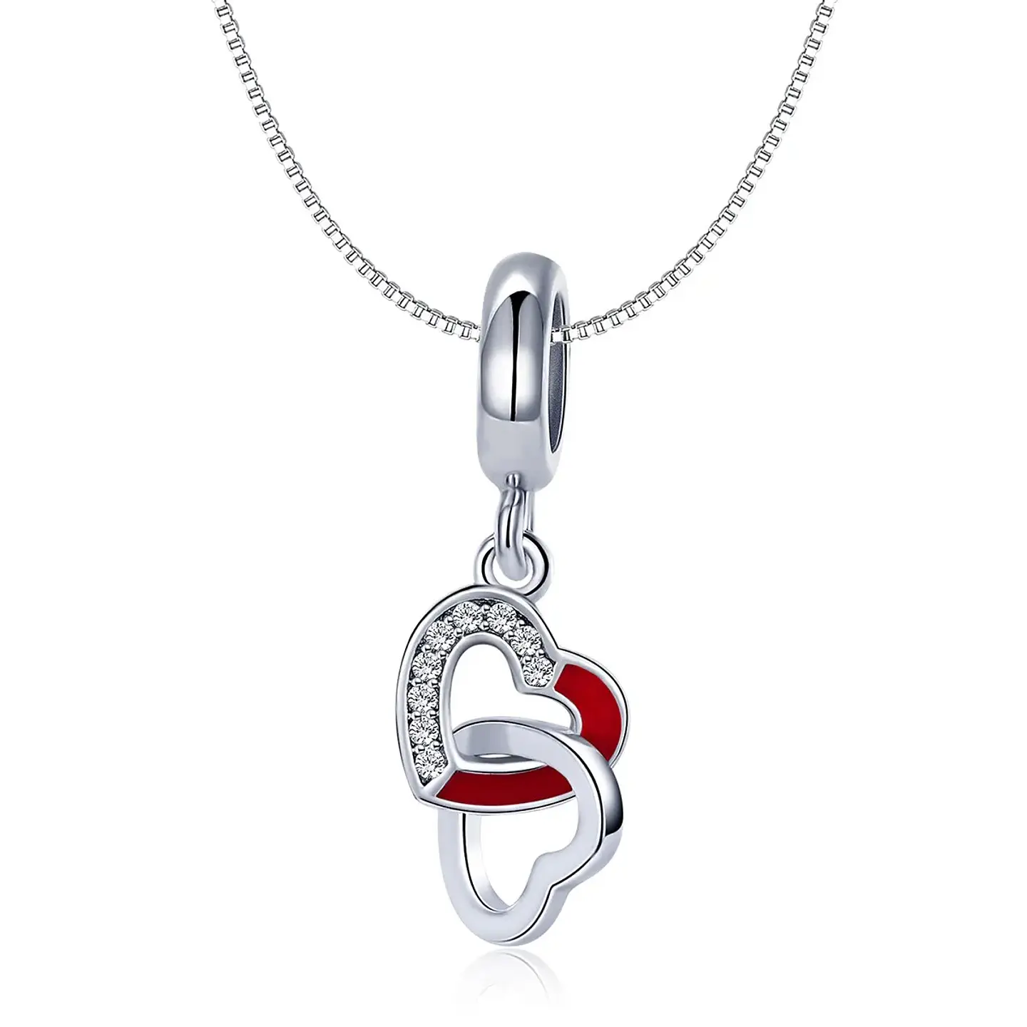 Charm Dije Plata 925 Corazon Entrelazados 6