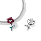 Charm Dije Plata 925 Flor Margarita Roja - Miniatura 3