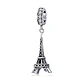 Charm Dije Plata 925 Torre Eiffel Circones  - Miniatura 1