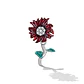Charm Dije Plata 925 Flor Margarita Roja - Miniatura 5