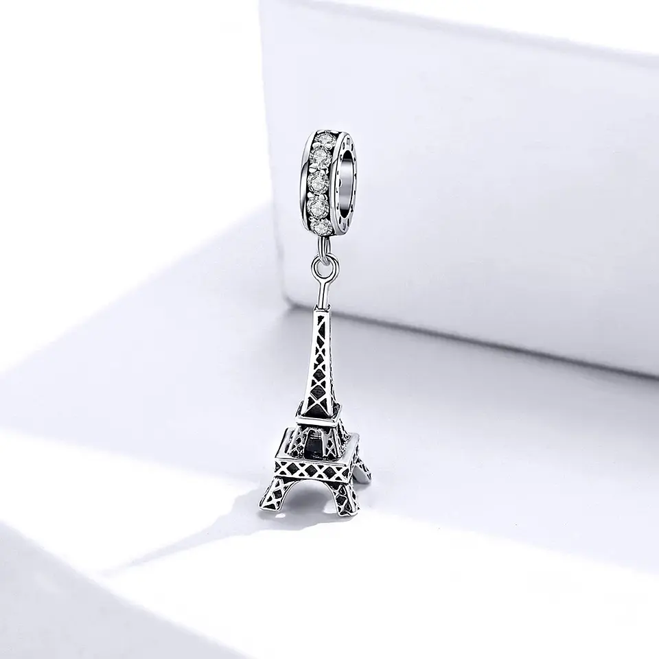 Charm Dije Plata 925 Torre Eiffel Circones  4