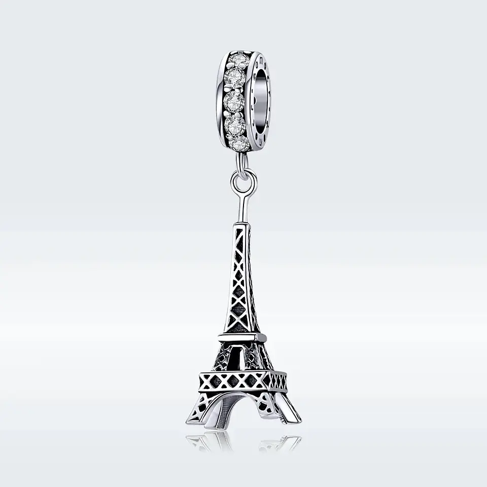 Charm Dije Plata 925 Torre Eiffel Circones  5
