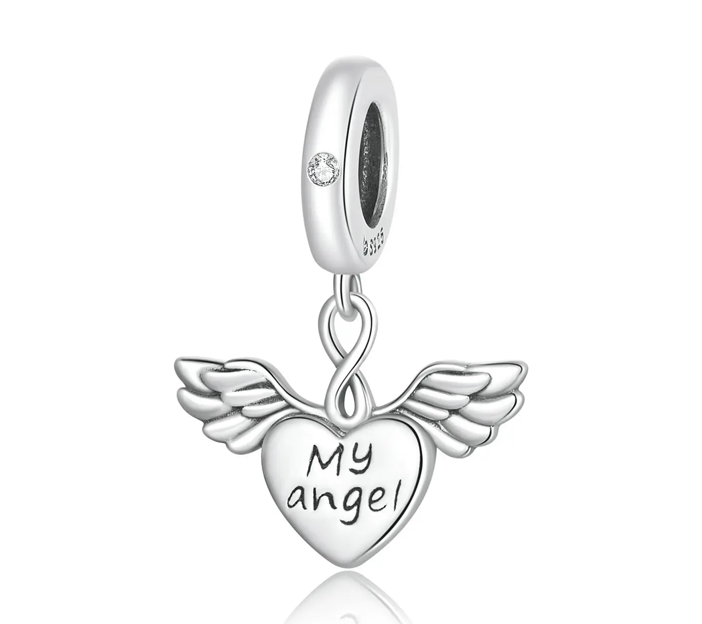 Charm Dije Plata 925 Corazon Alas My Angel 1