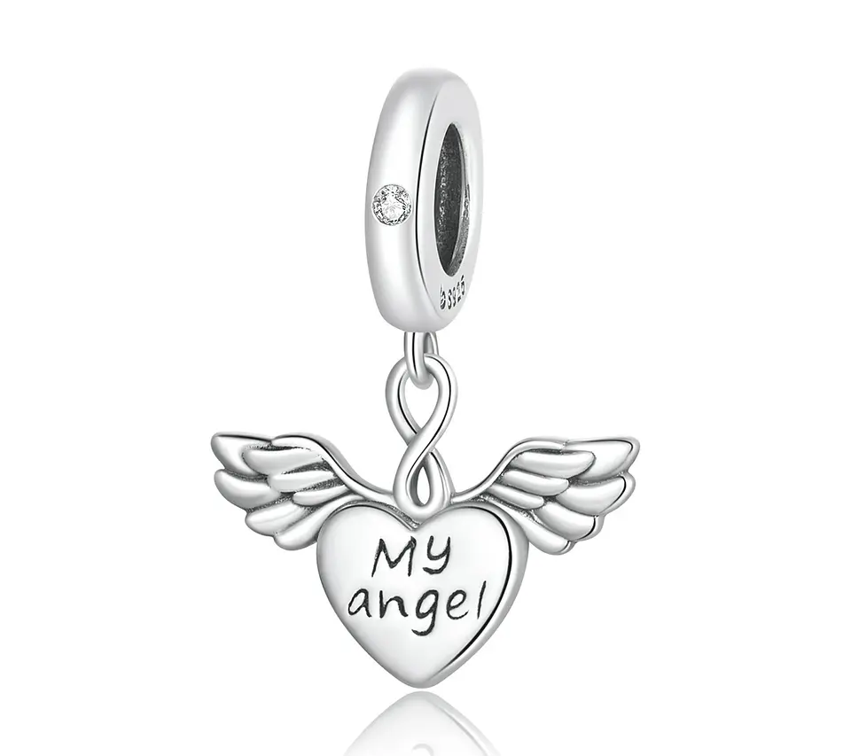 Charm Dije Plata 925 Corazon Alas My Angel 1