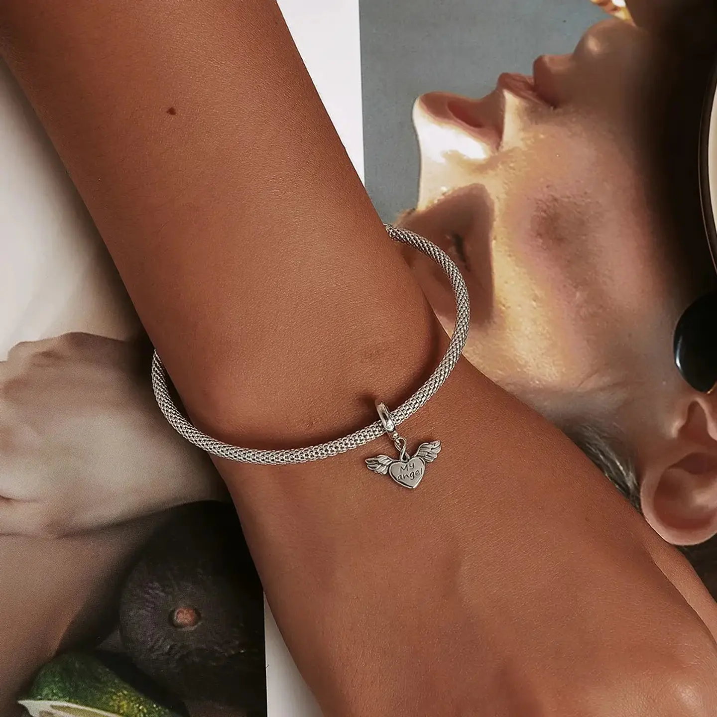 Charm Dije Plata 925 Corazon Alas My Angel 2
