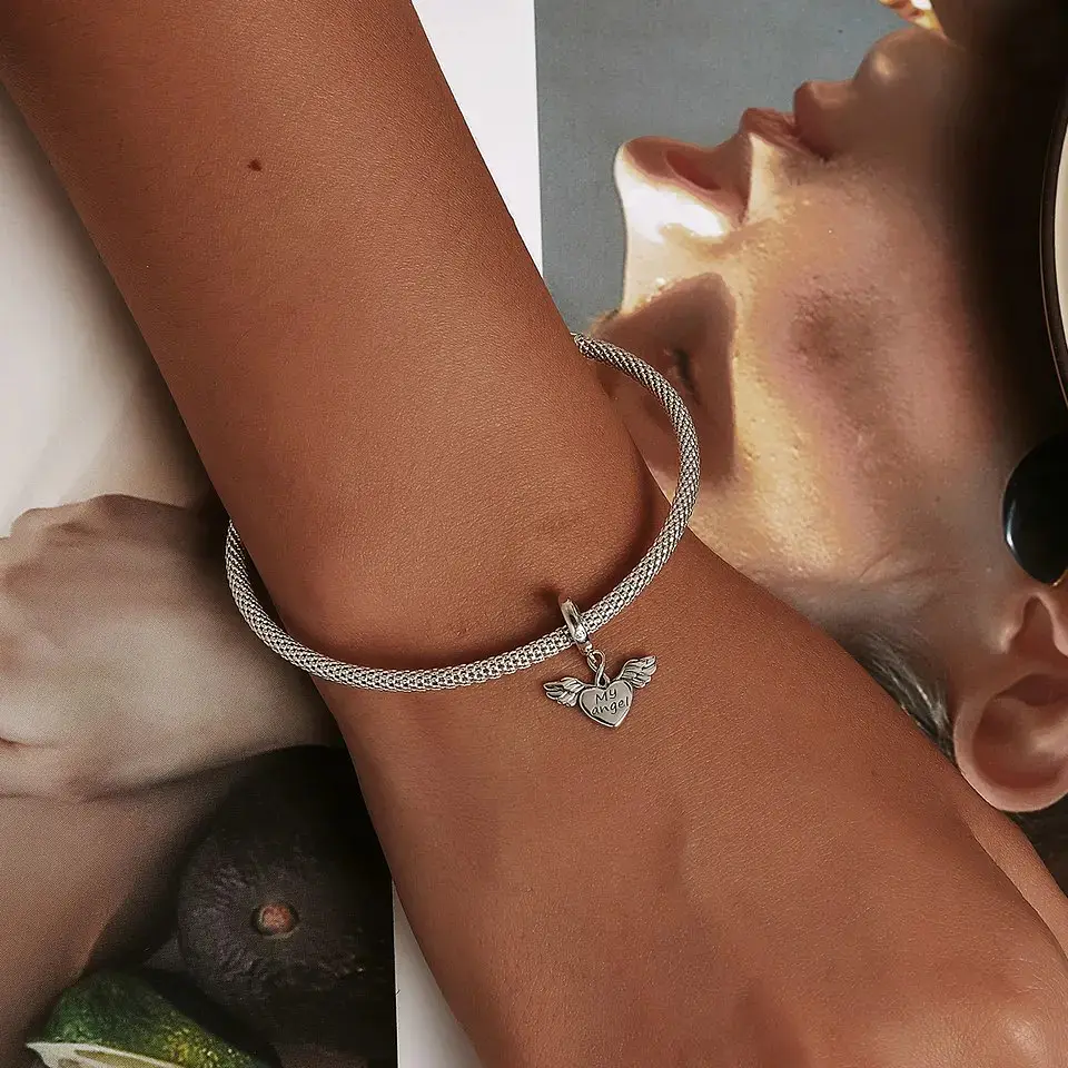 Charm Dije Plata 925 Corazon Alas My Angel 2