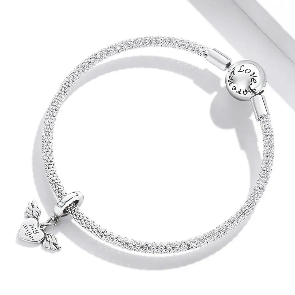 Charm Dije Plata 925 Corazon Alas My Angel 3