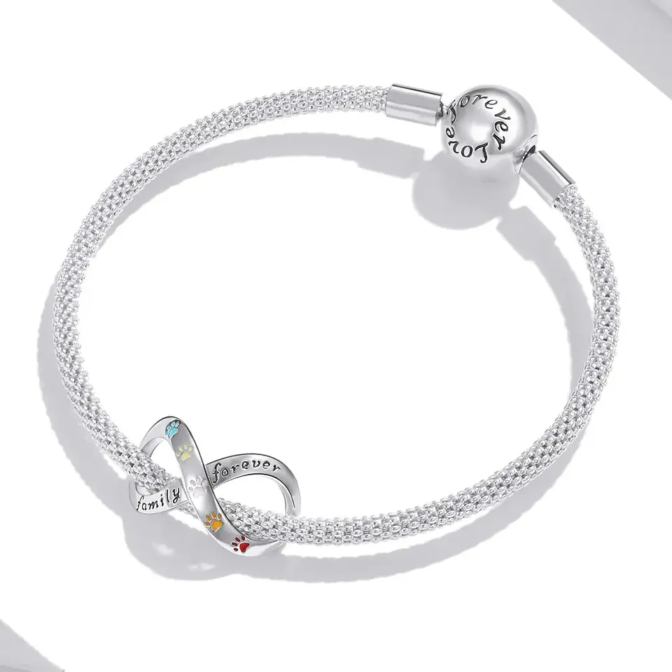 Charm Dije Plata 925 Infinito Mascota Family 4