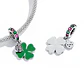 Charm Dije Plata 925 Trebol Verde Mariquita - Miniatura 4