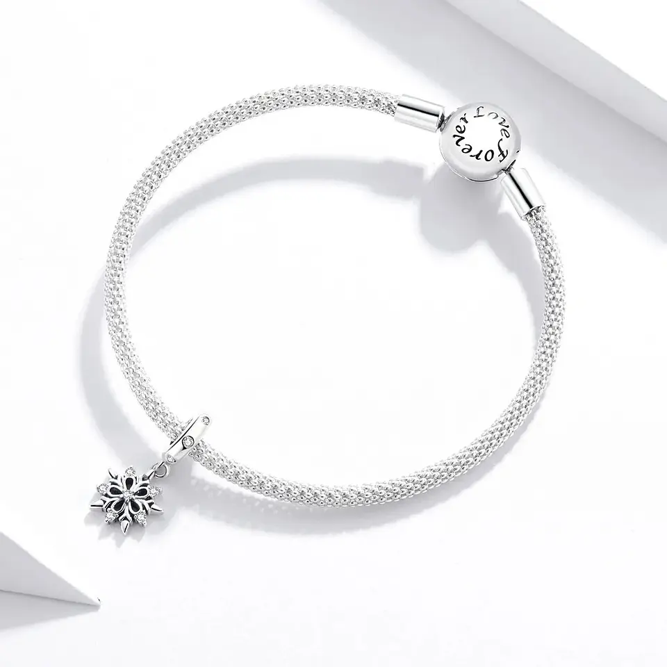 Charm Dije Plata 925 Copo de Nieve Silver 2