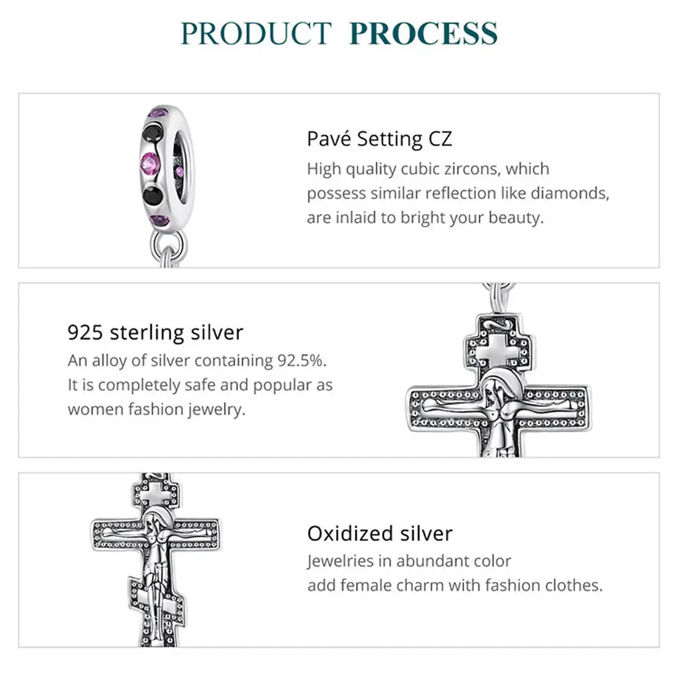 Charm Dije Plata 925 Cruz Crucifijo Cristo  5