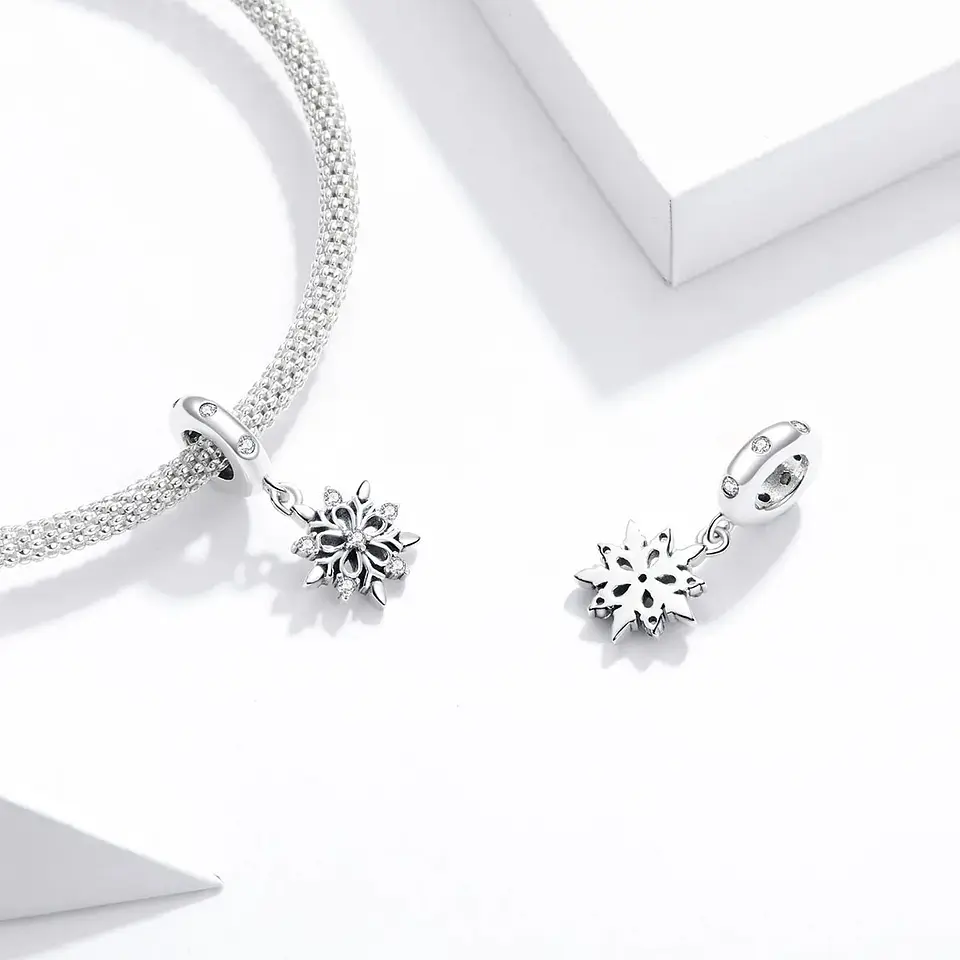 Charm Dije Plata 925 Copo de Nieve Silver 3