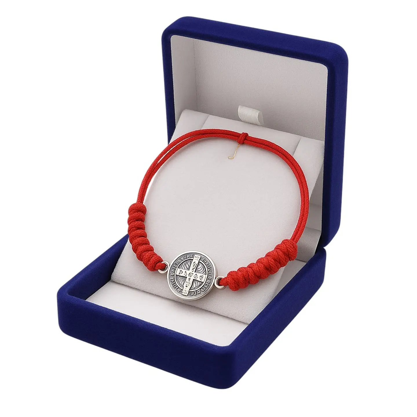 Pulsera Hilo Rojo Trenzado San Benito Acero 3