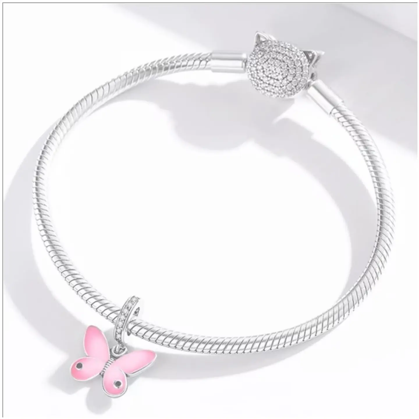 Charm Dije Plata 925 Mariposa Rosada 3