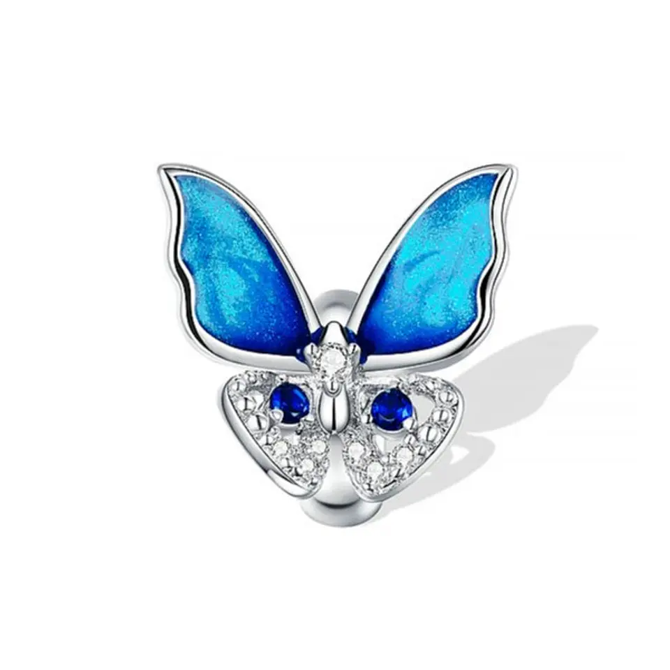Charm Dije Plata 925 Mariposa Azul 1