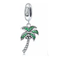Charm Dije Plata 925 Colgante Palmera Verde - Miniatura 1