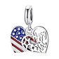 Charm Dije Plata 925 Bandera Usa Happy 4th July - Miniatura 1