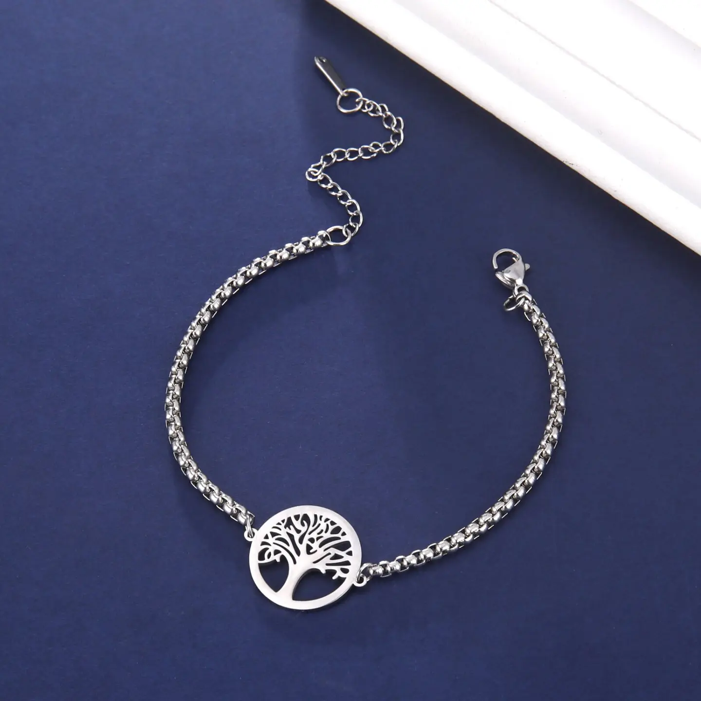 Pulsera Arbol de la Vida Plateada Acero 2