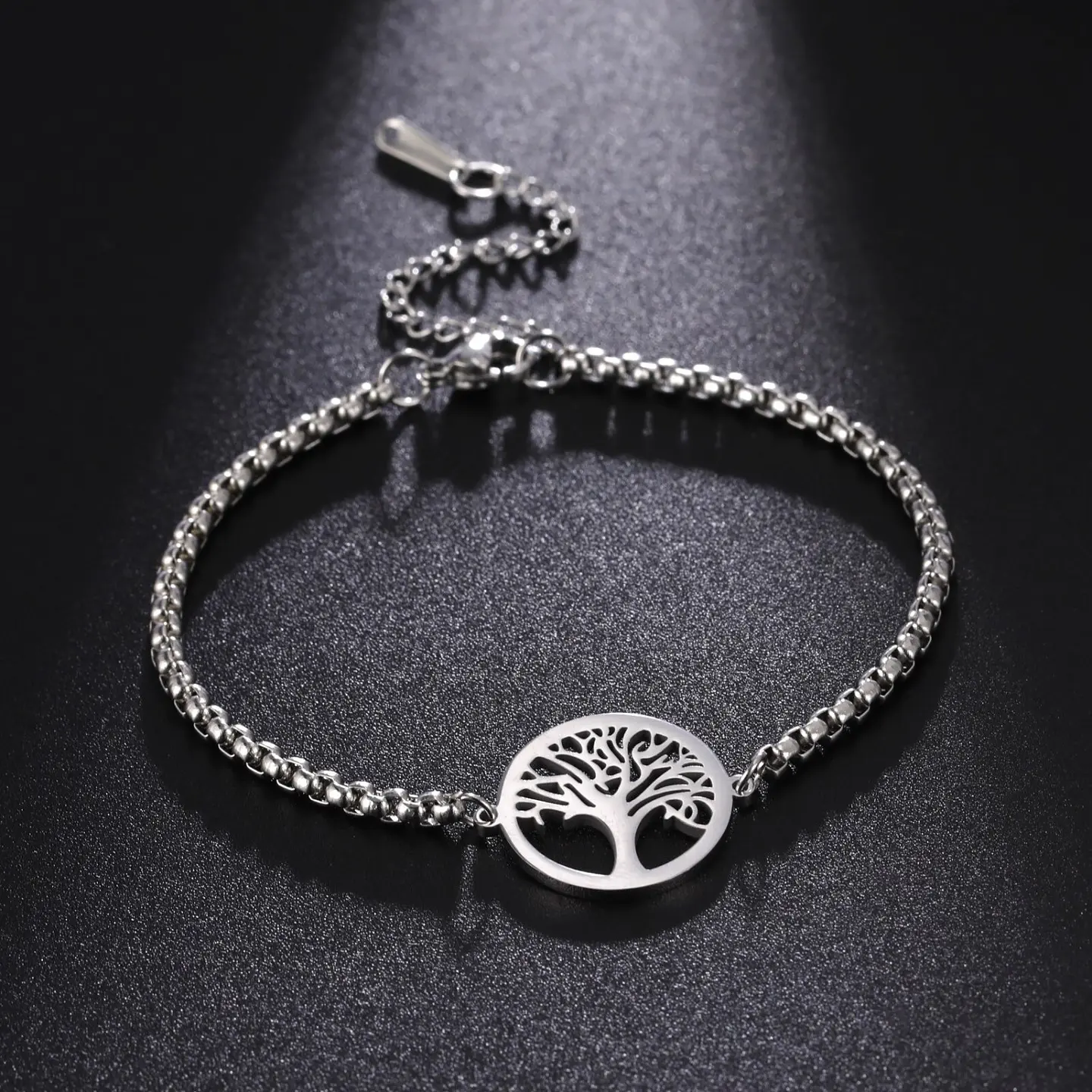 Pulsera Arbol de la Vida Plateada Acero 3