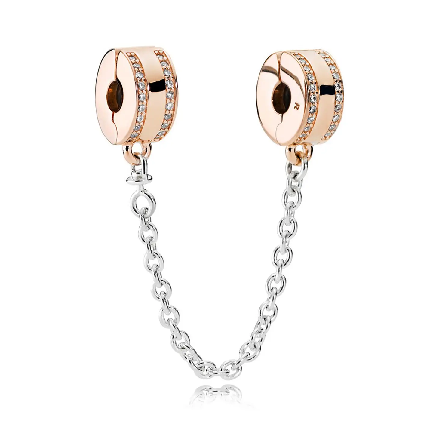 Charm Dije Plata 925 Cadena Seguridad Rose 1