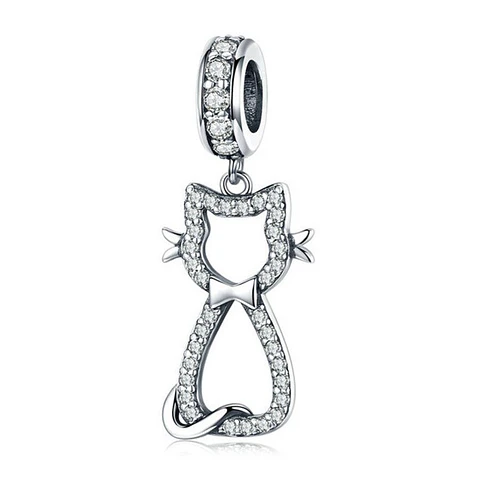Charm Dije Plata 925 Gatito Feliz