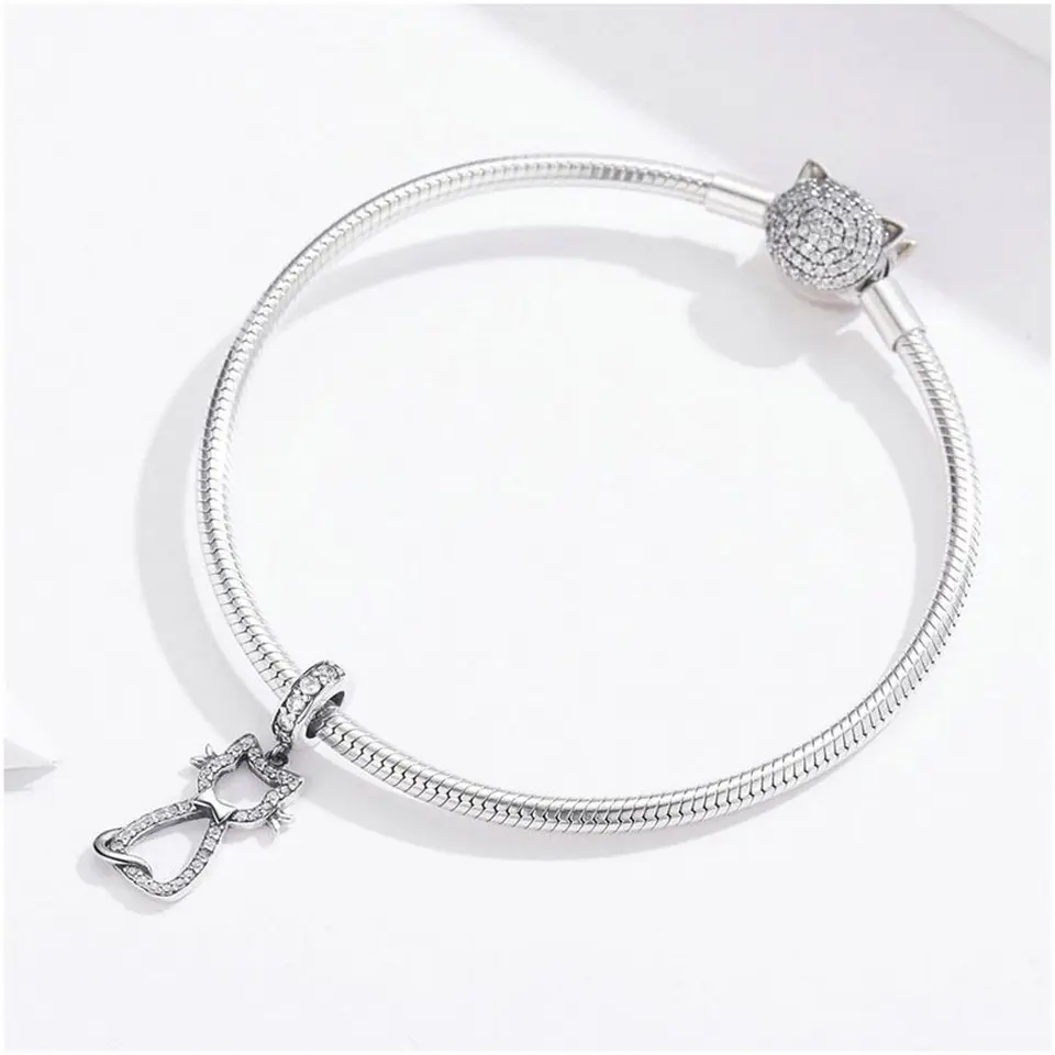 Charm Dije Plata 925 Gatito Feliz 2