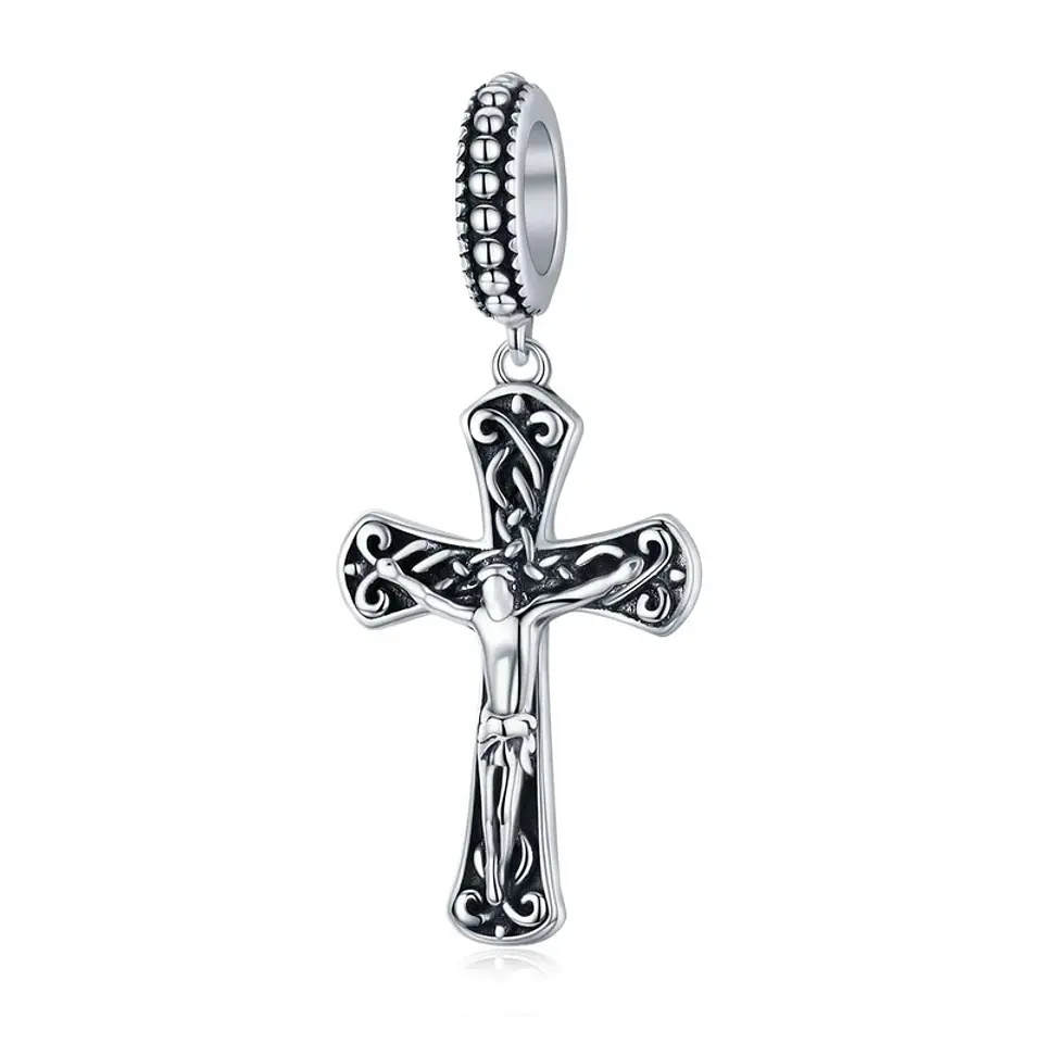 Charm Dije Plata 925 Colgante Crucifijo Cristo 1