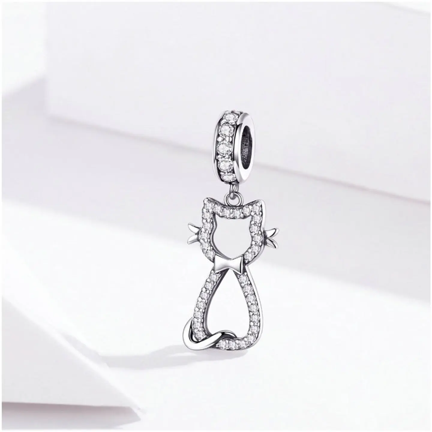 Charm Dije Plata 925 Gatito Feliz 3