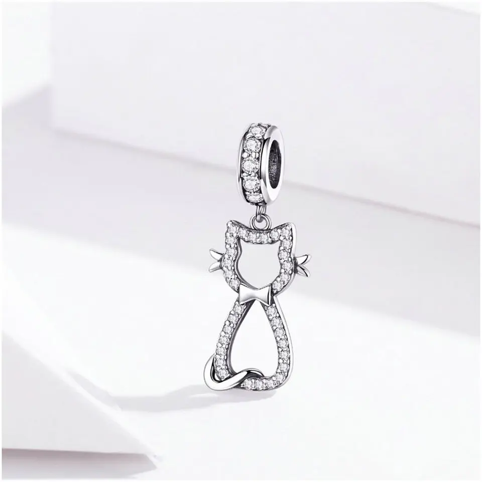 Charm Dije Plata 925 Gatito Feliz 3