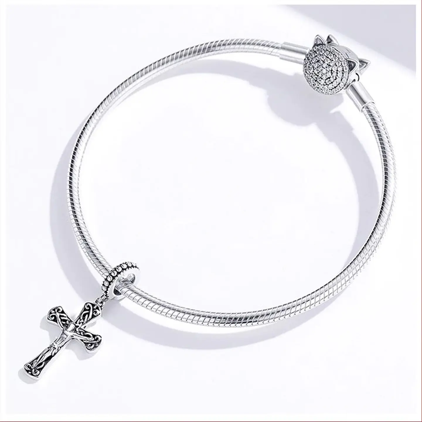 Charm Dije Plata 925 Colgante Crucifijo Cristo 4