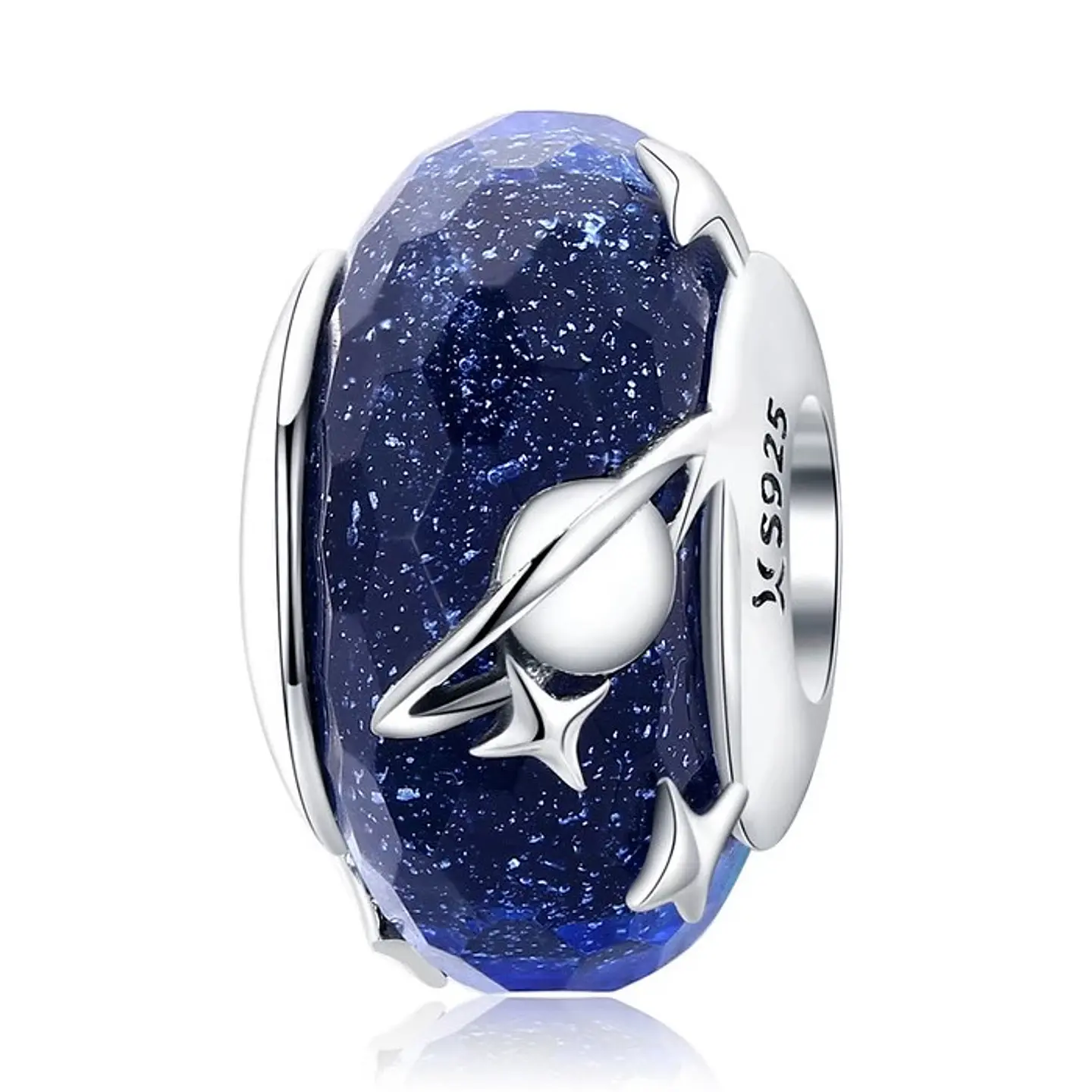 Charm Dije Plata 925 Cristal Murano Galaxia Estrella 1